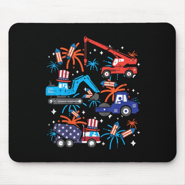 Mousepad Crianças Caminhões de Construção do Veículo Patrio (Frente)