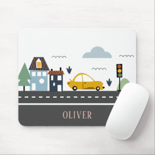Mousepad Crianças Cuecas Veículos Automóveis Urbanos Circul