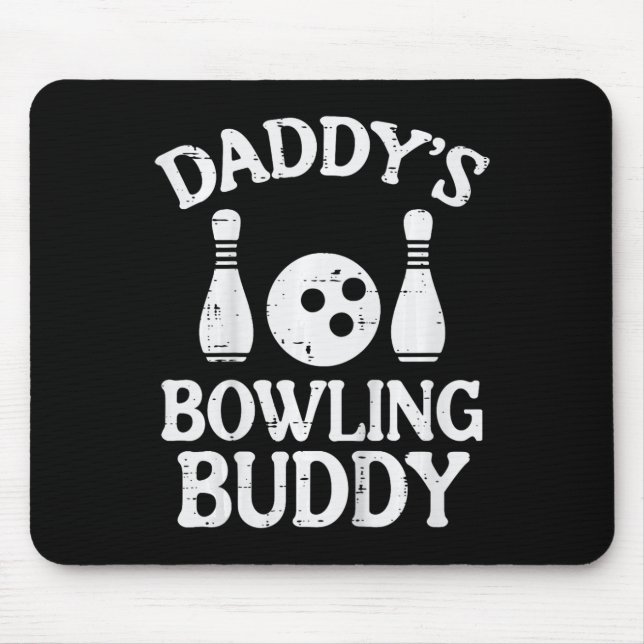 Mousepad Crianças Daddys Boliche Buddy Cute Bowler Boys Rap (Frente)