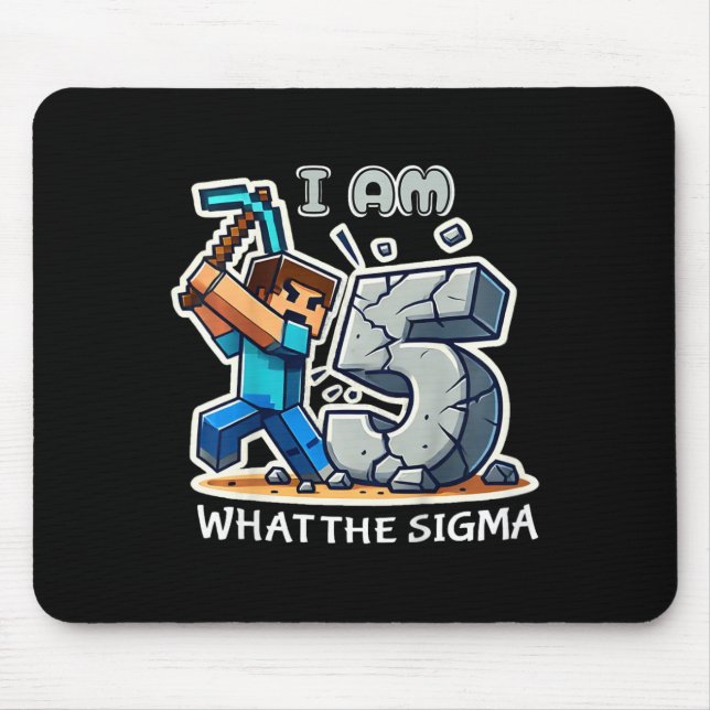 Mousepad Crianças de 5 Anos de Idade Pixel Art Sigma Estilo (Frente)