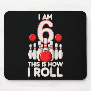 Mousepad Crianças de 6 anos Boliche Festa de 6 Aniversário