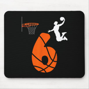 Mousepad Crianças de 6 anos, Slam Dunk é meu 6 Birthday Bas