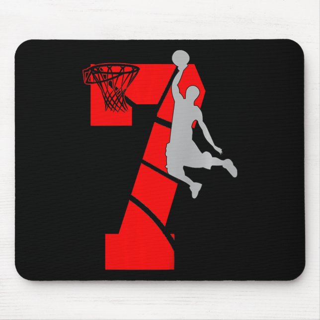 Mousepad Crianças de 7 anos 7 de basquete de basqueteTema d (Frente)