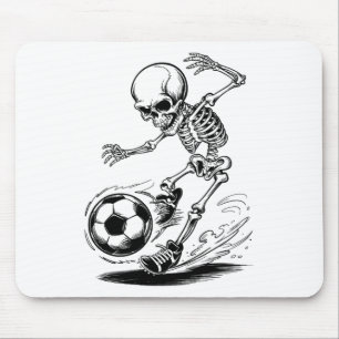 Mousepad Crianças de Esqueleto Assustador Jogando Futebol T