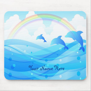 Mousepad Crianças de Golfinho e Arco-íris