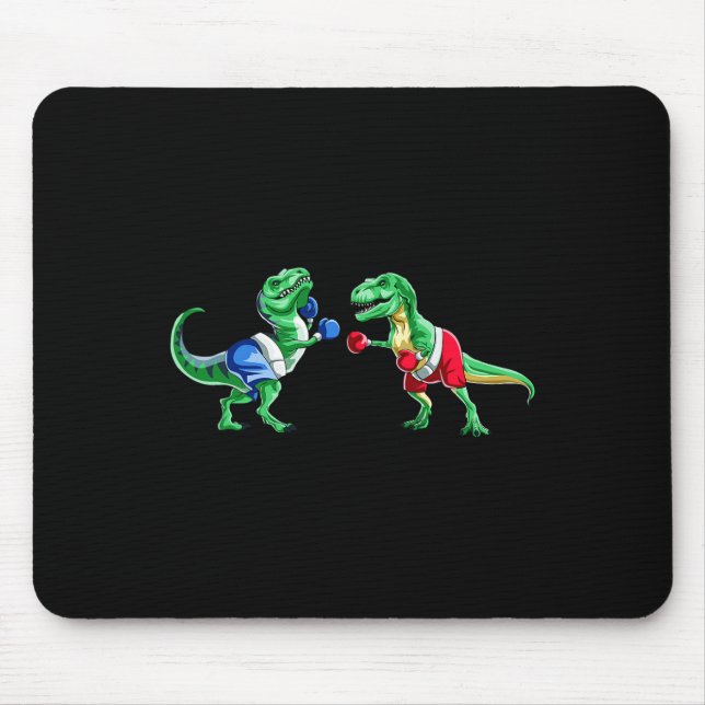 Mousepad Crianças Dinossauro Boxando T Rex T Camisa Present (Frente)
