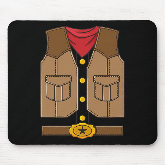 Mousepad Crianças do Halloween do Cowboy Ocidental (Frente)