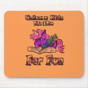 Mousepad Crianças Do Unicórn Escrevem Para Diversão