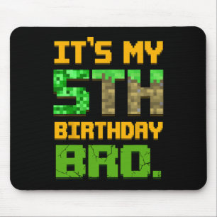 Mousepad Crianças É Meu 5º Aniversário Irmão Ano de Idade G