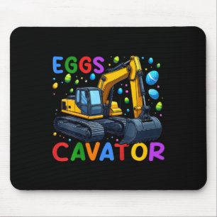 Mousepad Crianças Escavadeira Coelho Escavadeira Ovos Caça