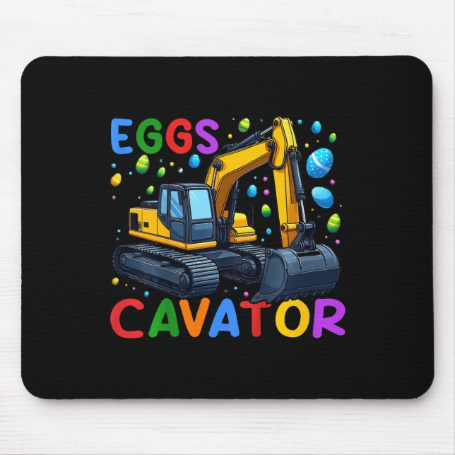 Mousepad Crianças Escavadeira Coelho Escavadeira Ovos Caça  (Frente)