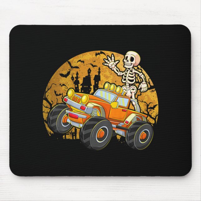 Mousepad Crianças Esqueletrizando Caminhão Monstro Hallowee (Frente)