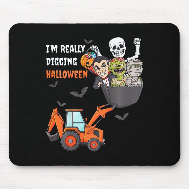Mousepad Crianças, estou cavando o esqueleto do Halloween Z (Frente)