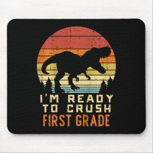 Mousepad Crianças Estou Pronto Para Detonar a 1ª Série Dino