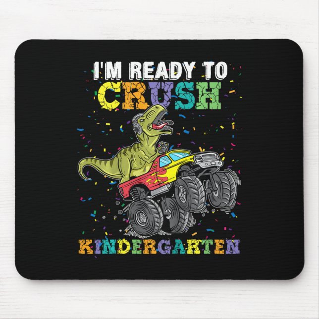Mousepad Crianças Estou Pronto Para Esmagar Caminhão Monstr (Frente)