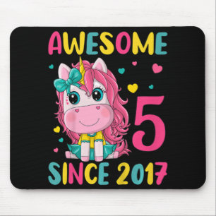 Mousepad Crianças Festa de aniversário 5 Garota Unicórica 5