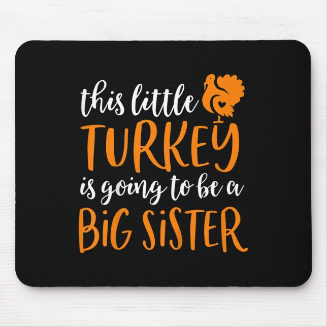 Mousepad Crianças Irmã Grande Anúncio de Gravidez de Ação d (Frente)