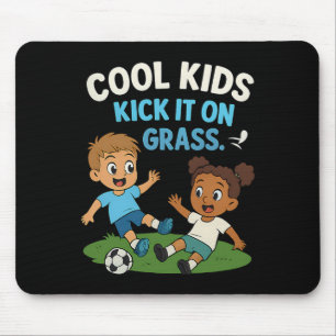 Mousepad Crianças Legais Chutam em Gr Gráfico de Futebol Ju