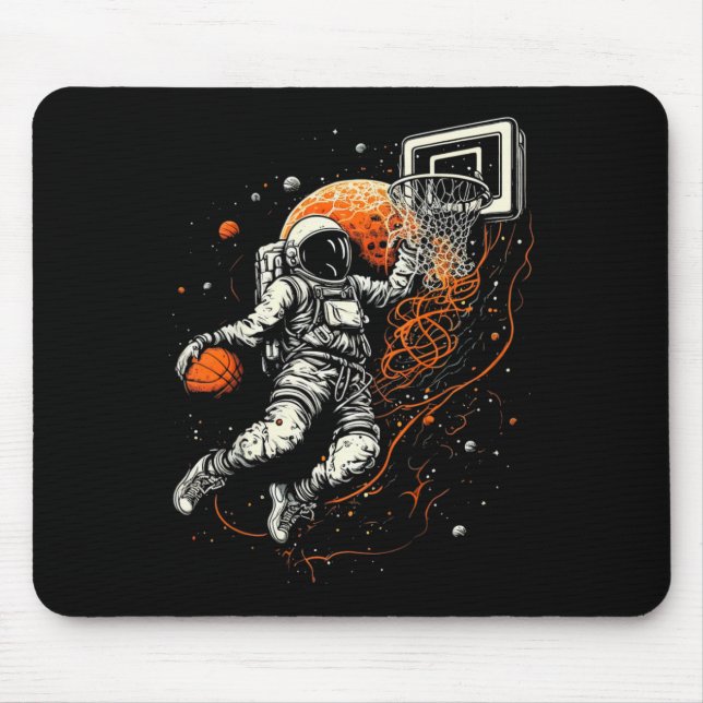 Mousepad Crianças Legal Bysketbyll Espacial com Astronauta (Frente)