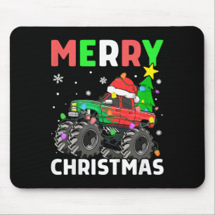 Mousepad Crianças Meninos Feliz Monstro de Natal Truck Sant