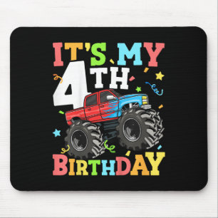 Mousepad Crianças Monster Truck É Meu Quarto Aniversário 4