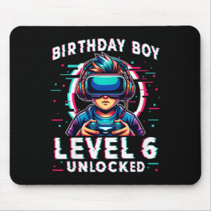 Mousepad Crianças Nível 6 Desbloqueadas 6 Anos Aniversário 
