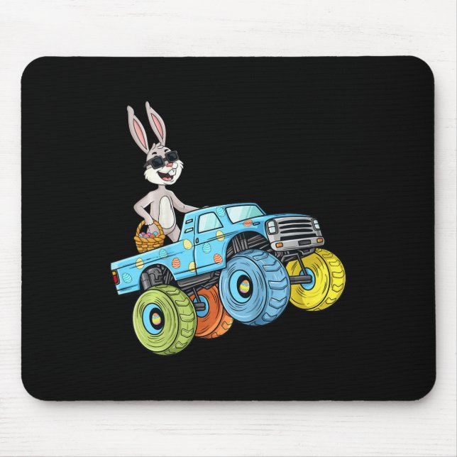 Mousepad Crianças Páscoa Coelho Andando Monstro Diversão de (Frente)