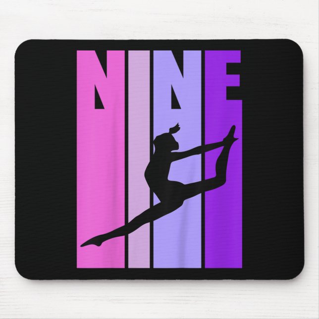 Mousepad Crianças Retro Meninas Ginástica 9 9 9 9 9 Anivers (Frente)
