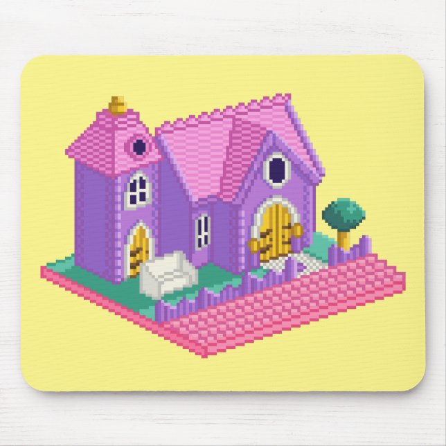 Mousepad Crianças Rosa Pixel Pixel Art 90s Pixel Sticker (Frente)
