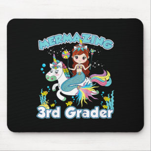 Mousepad Crianças Sereia do 3º ano Andando Unicórnio de vol