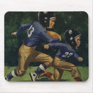 Mousepad Crianças Vintage, Rapazes Jogando Futebol, Esporte