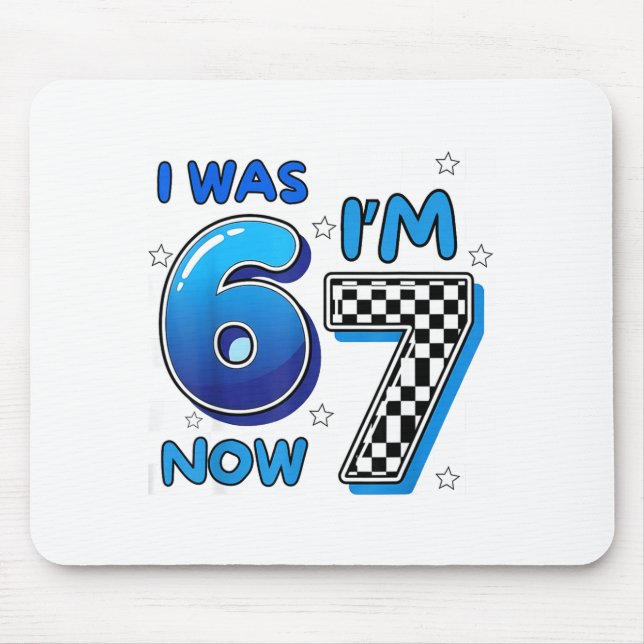 Mousepad Crianças xadrez azul eu tinha 6 agora tenho 7 dive (Frente)