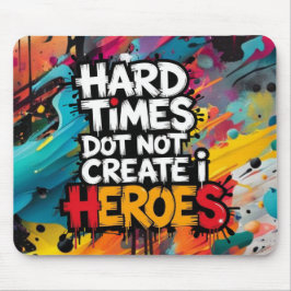 Mousepad Criar Heróis de Gradiente Tipográfico Vibrante