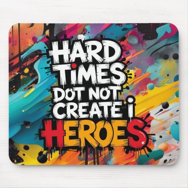 Mousepad Criar Heróis de Gradiente Tipográfico Vibrante (Frente)