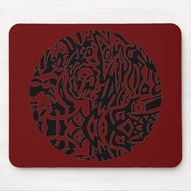 Mousepad "Criatura de aves" Abstrato B&W (Frente)