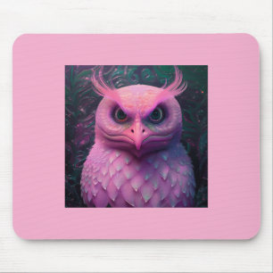 Mousepad Criatura Híbrida Rosa Murloc/Coruja
