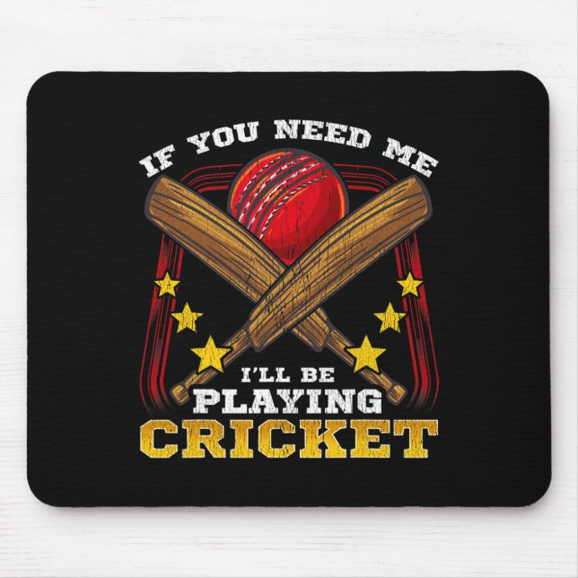 Mousepad Cricket Sports Game Funny Apparel Gift  (Frente)