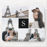 Mousepad Crie A Sua Própria Colagem De 4 Fotografias Com Mo<br><div class="desc">Adicione suas fotos e um monograma personalizado para uma design especial.</div>