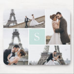 Mousepad Crie A Sua Própria Colagem De 4 Fotografias Com Mo<br><div class="desc">Adicione suas fotos e um monograma personalizado para uma design especial.</div>