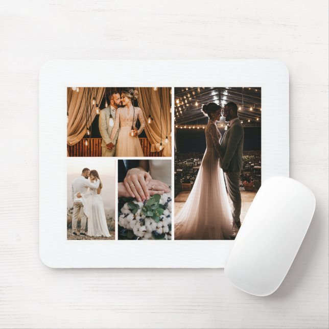 Mousepad Crie a sua própria colagem de 4 fotos (Com mouse)