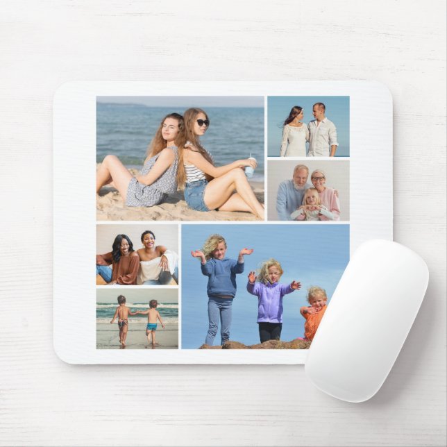 Mousepad Crie a sua própria colagem de 6 fotos (Com mouse)