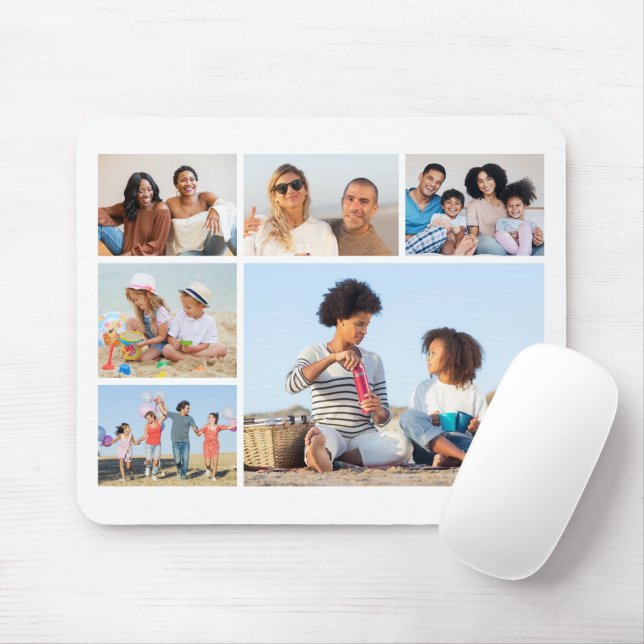 Mousepad Crie a sua própria colagem de 6 fotos (Com mouse)