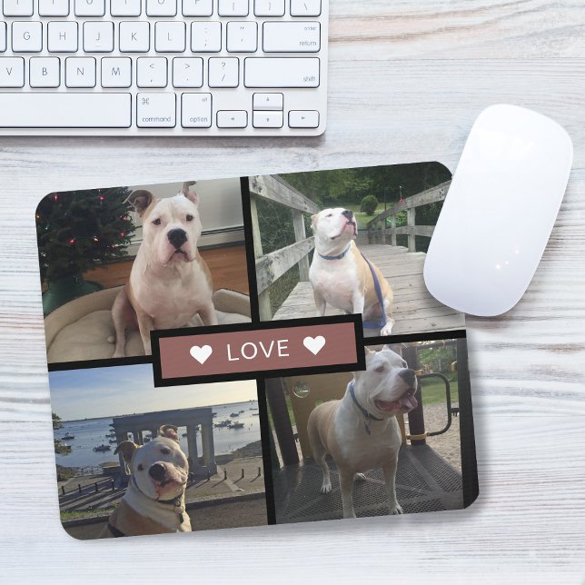 Mousepad Crie a sua própria colagem de fotos do cão (Add Your Own Dog Photo Collage Mouse Pad)