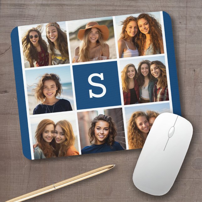 Mousepad Crie Seu Próprio Colagem de Instagram com Monogram (Personalized mousepad - add your monogram or name)