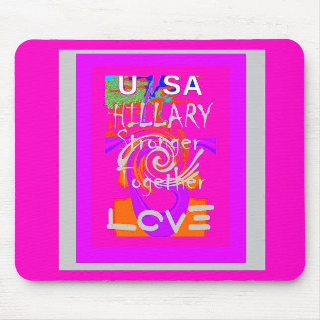 Mousepad Crie seu próprio e espantoso hillary Stronger Junt (Frente)