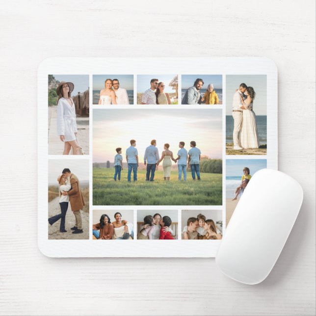 Mousepad Crie Sua Própria Colagem de 11 Fotos  (Com mouse)