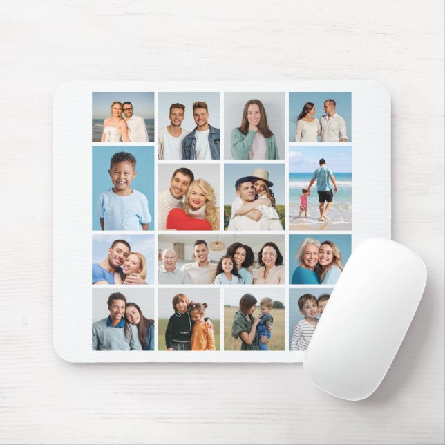 Mousepad Crie Sua Própria Colagem de 15 Fotos (Com mouse)