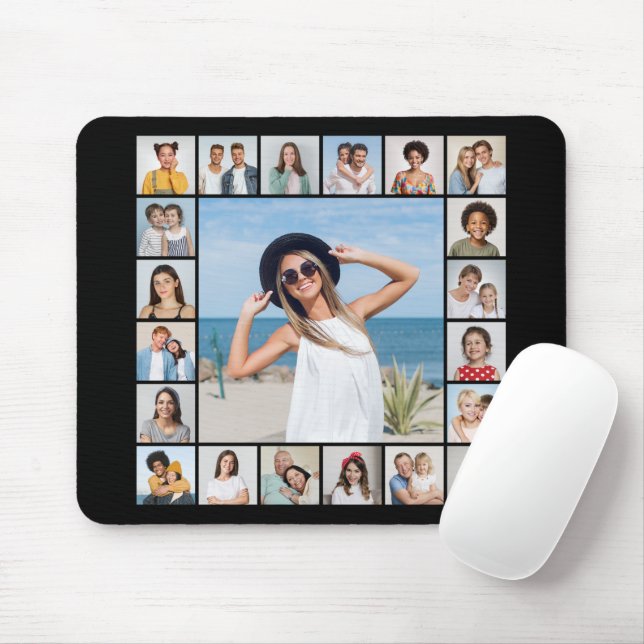 Mousepad Crie Sua Própria Colagem de 17 Fotos (Com mouse)