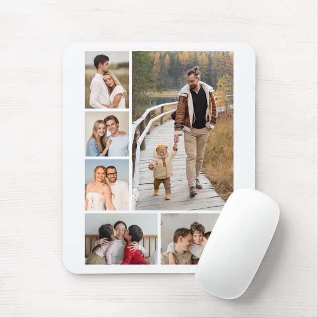 Mousepad Crie Sua Própria Colagem de 6 Fotos (Com mouse)