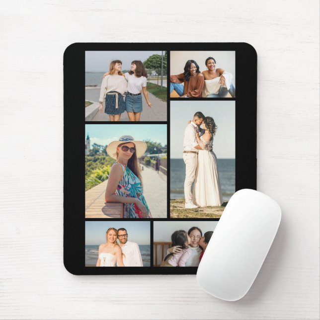 Mousepad Crie Sua Própria Colagem de 6 Fotos (Com mouse)